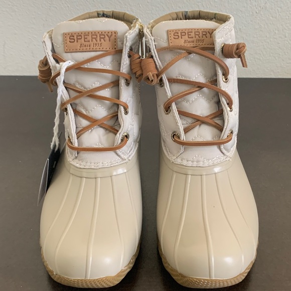 Sperry Women's Ankle Boots in Cream and Tan - Picture 9 of 16